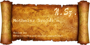Notheisz Szolón névjegykártya